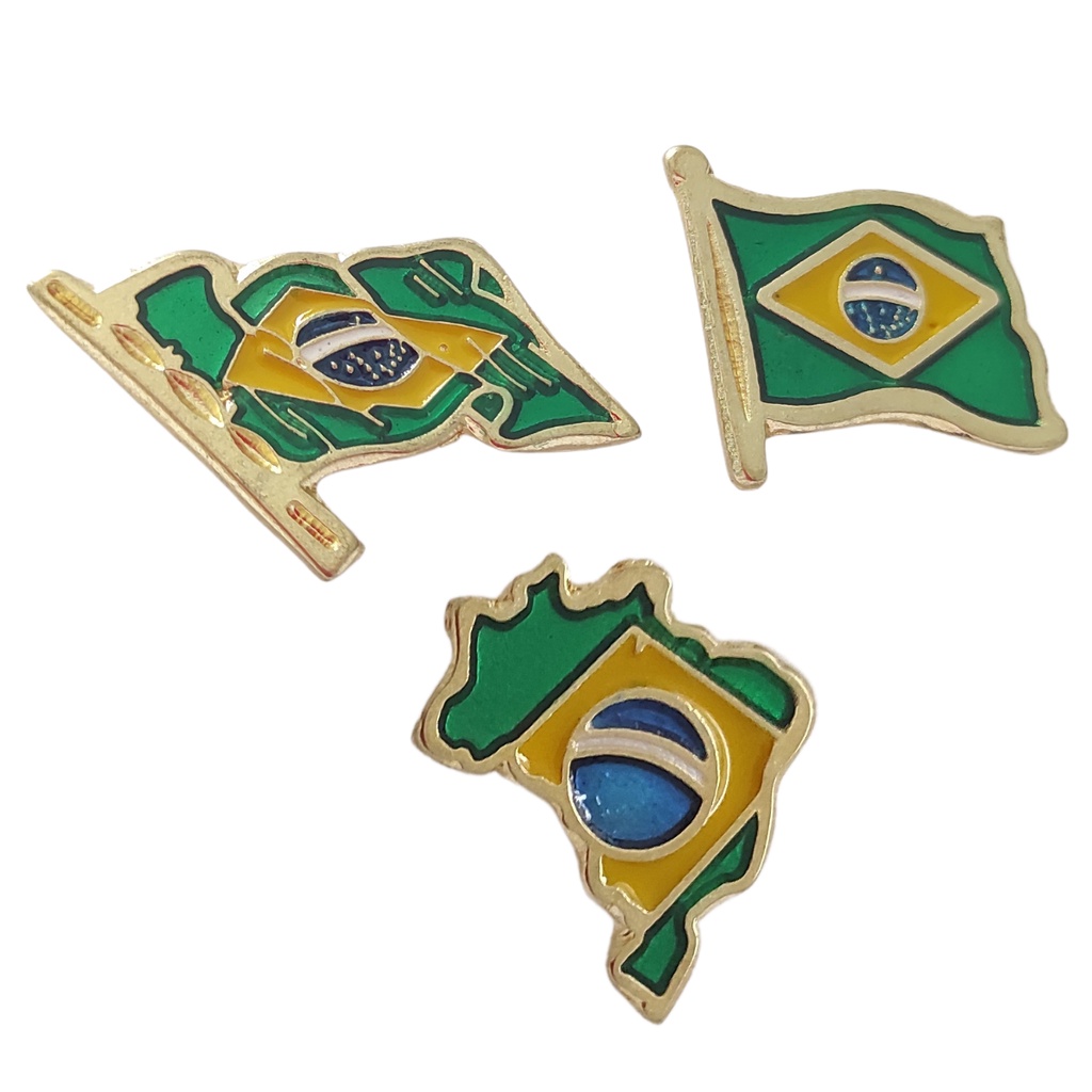 Broche Da Bandeira E Mapa Do Brasil Shopee Brasil