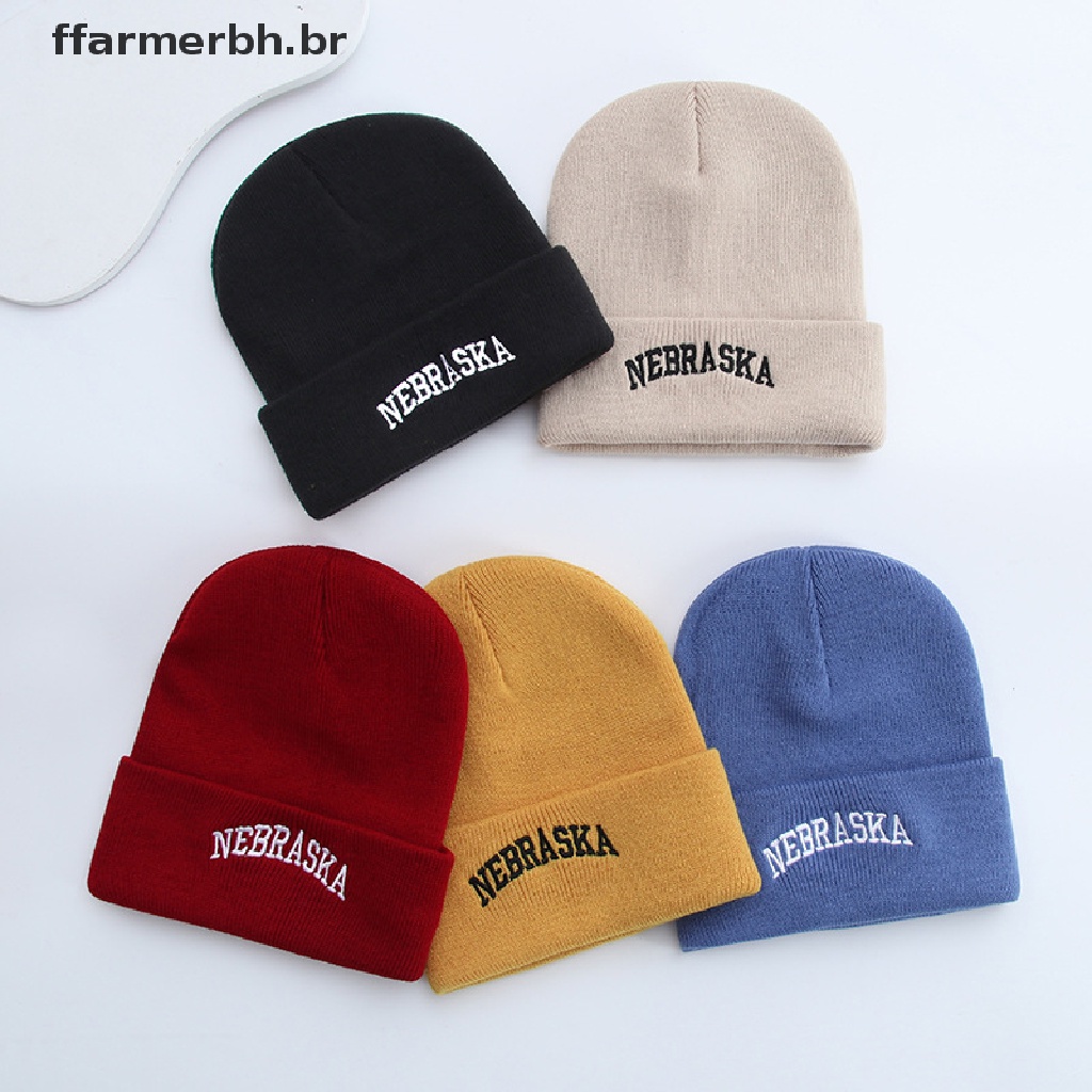 ffarmerbh Fashion Carta Bordado Outono Inverno Chapéu Quente De Malha