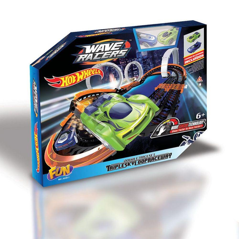 Pista Hot Wheels Wave Racers Triple Skyloop Shopee Brasil