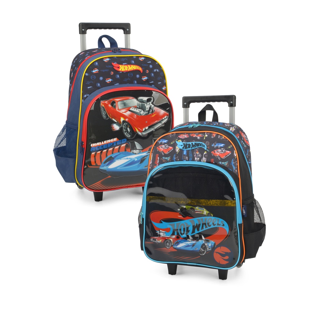 Mochila Escolar Rodinhas E Alça Costal Hot Wheels Luxcel Shopee Brasil
