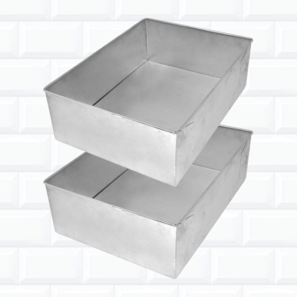 Kit 2 Formas De Bolo Retangulares 30x22x10 Cm Aluminio Shopee Brasil