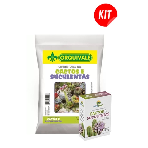 Kit Substrato Orquivale Kg Fertilizante Vitaplan Para Cactos E