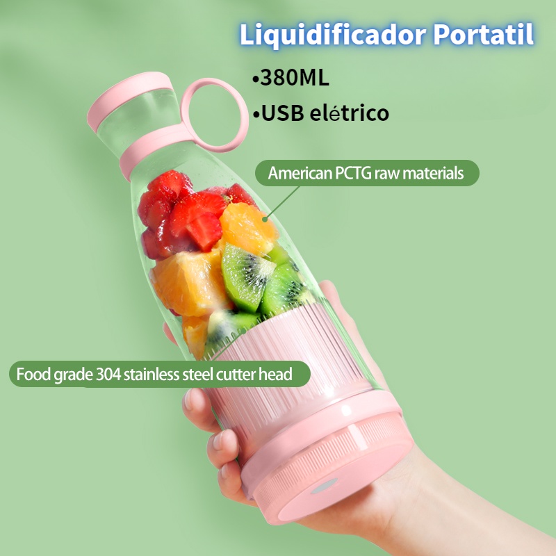 Espremedor De Frutas Liquidificador Port Til Usb Recarreg Vel Ml