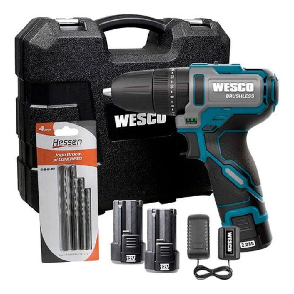 Parafusadeira Furadeira V Impacto Brushless Ws K Wesco Shopee