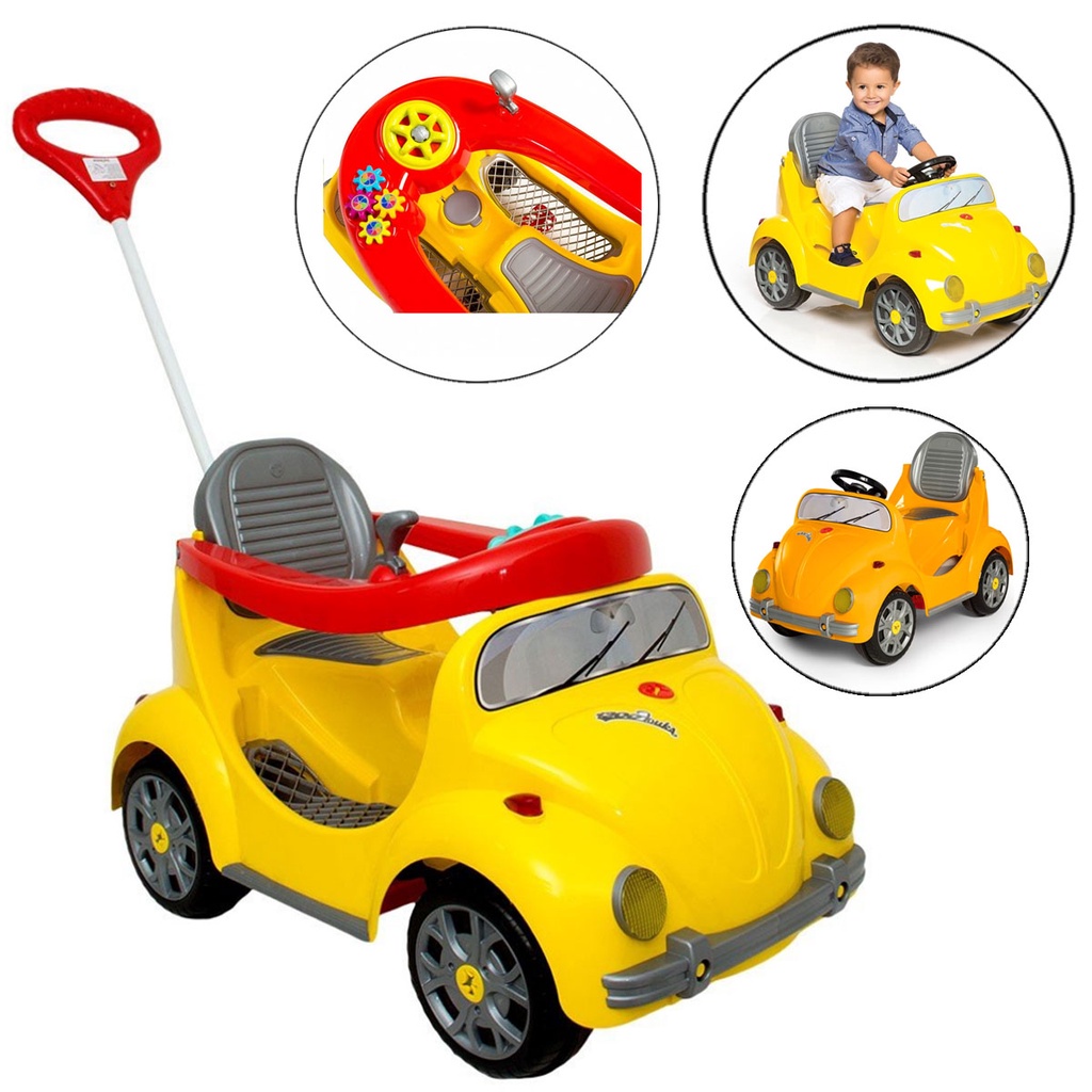 Carrinho De Passeio Infantil Fusca 2 Em 1 Pedal Empurrador Shopee Brasil