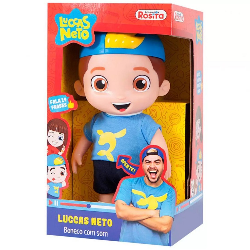 Boneco Luccas Neto Infantil Articulado Fala 14 Frases 24cm Shopee Brasil