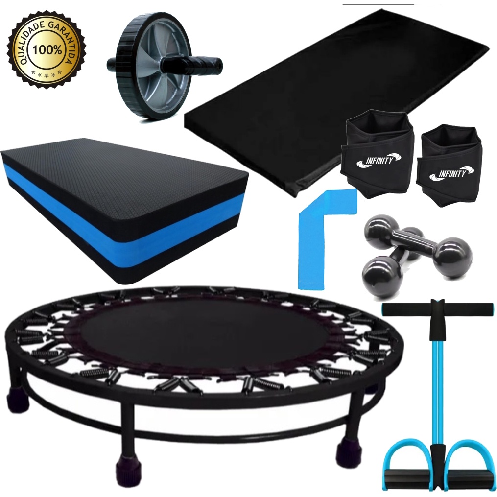 Kit Aerobico P Treino De Ginastica C Mini Jump Step Pesos Shopee Brasil