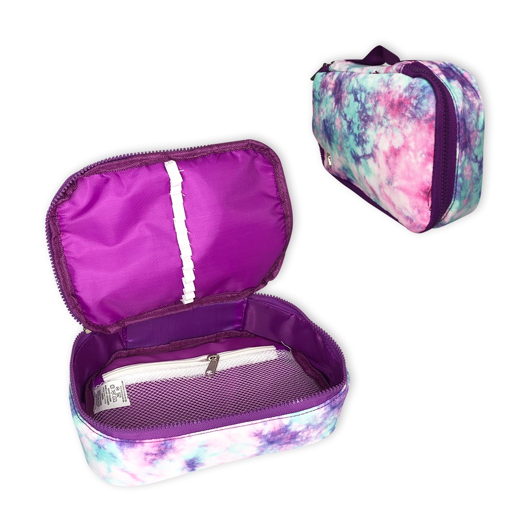 Estojo Roxo Escolar Quadrado Grande Feminino Tie Dye Shopee Brasil