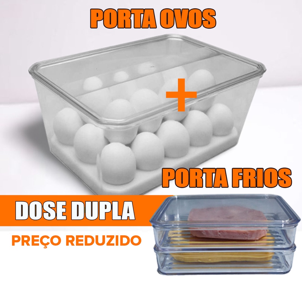 Organizador Porta Ovos 30un Tampa Porta Frios Duplo Shopee Brasil