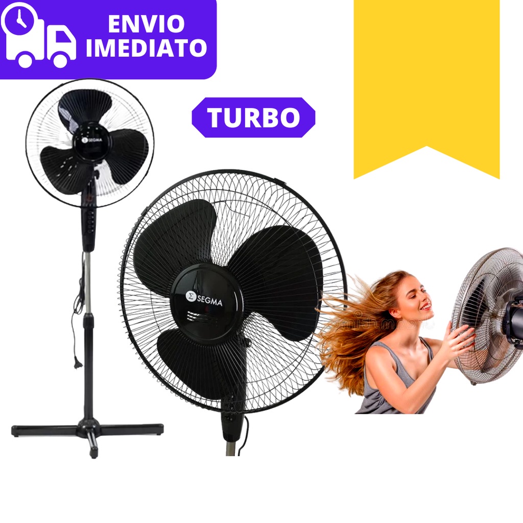 Ventilador De Coluna Turbo Silencioso Pedestal Grande Velocidades