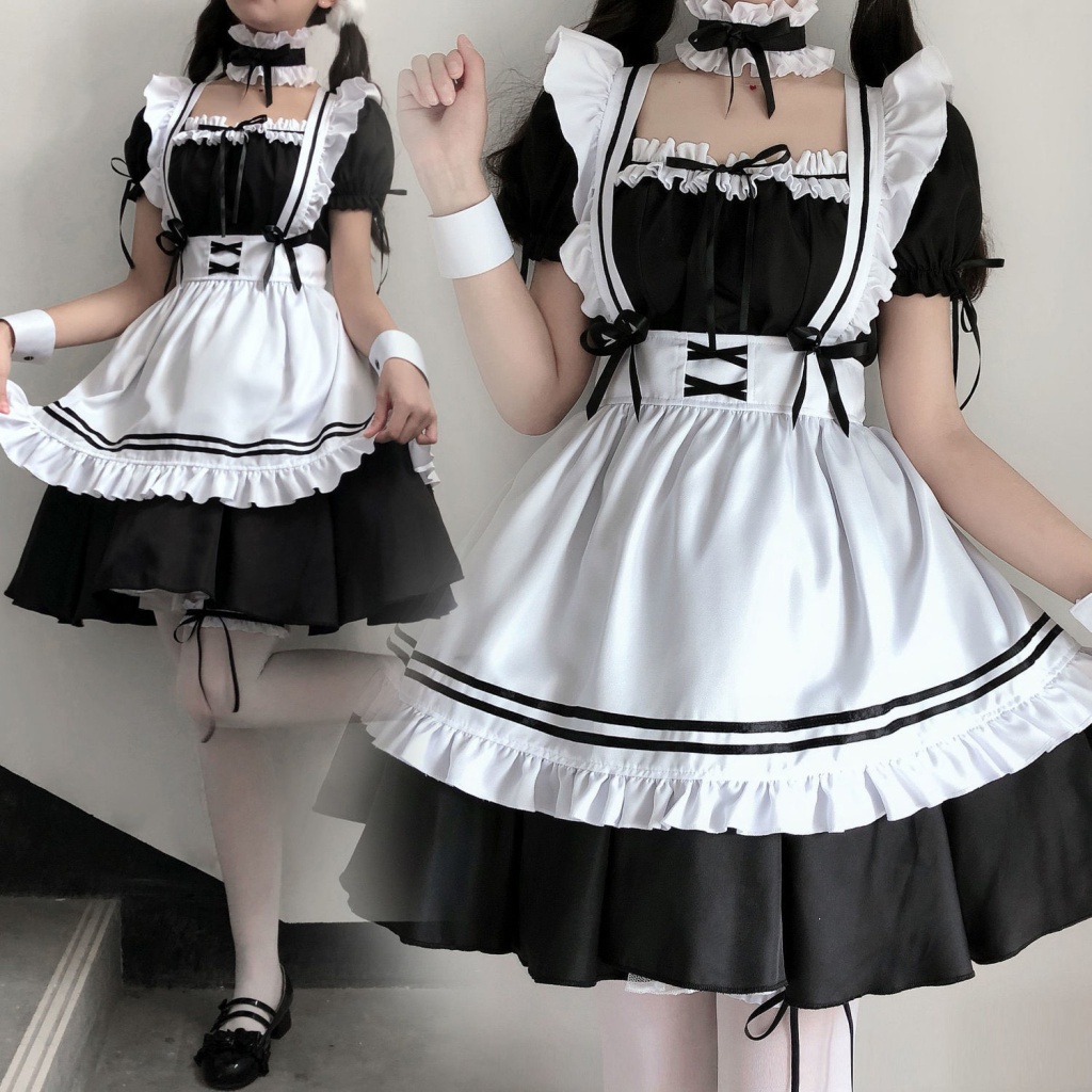 Fantasias De Camareira Lolita Femininas Adorável Cosplay vitn Vestido