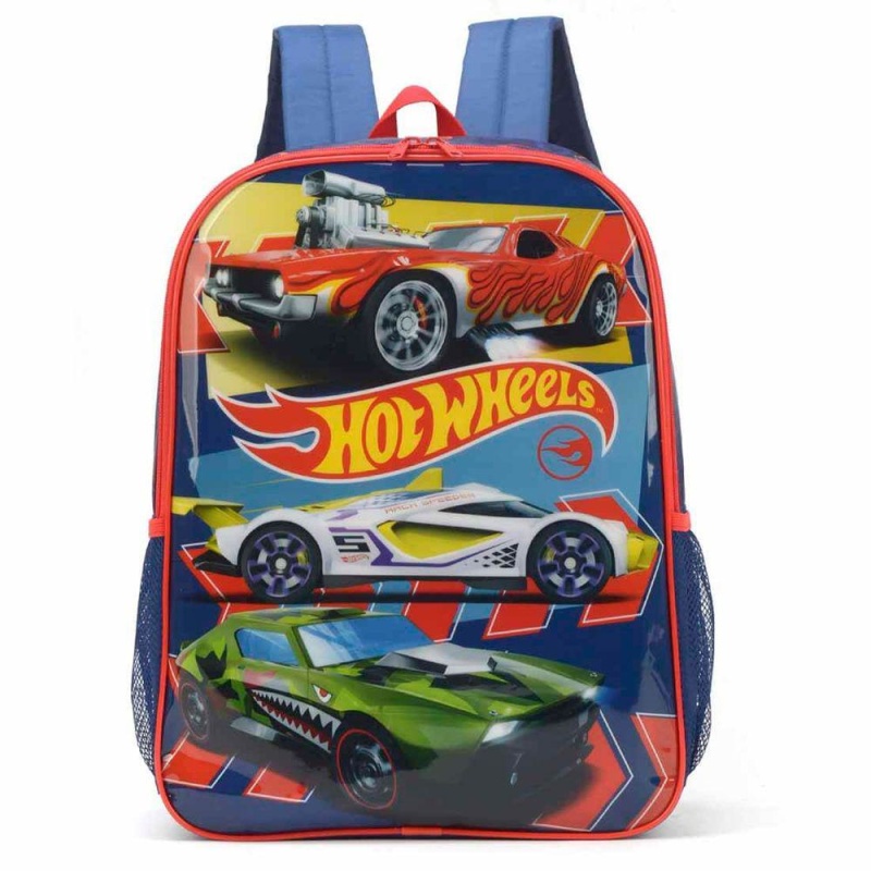 Mochila De Costas Infantil Hot Wheels Azul Original Shopee Brasil