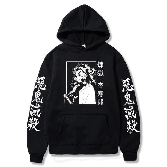 Blusa De Frio Moletom Canguru Casaco Abrigo Demon Slayer Kyojuro