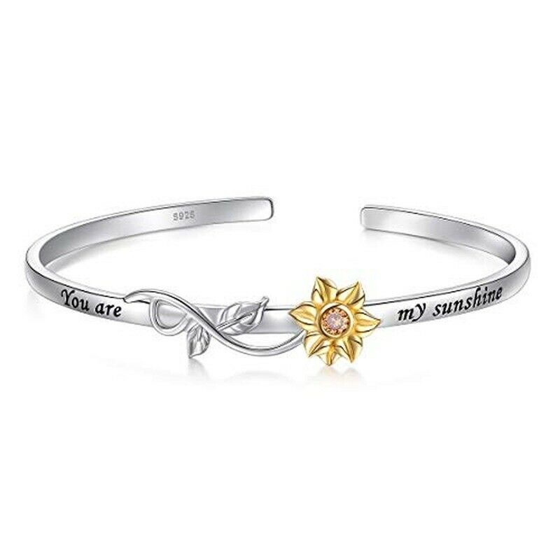 Pulseira Feminina De Prata Girassol You Are My Sunshine Shopee