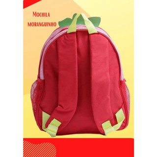 Mochila Infantil Escolar Passeio Costas Morango Shopee Brasil