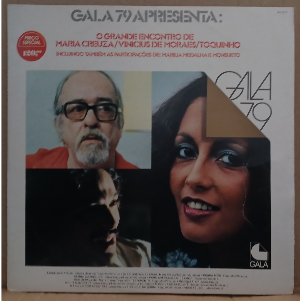 LP Disco De Vinil O Grande Encontro De Maria Creuza, Vinicius De Moraes E Toquinho - LP Excelente Capa Excelente