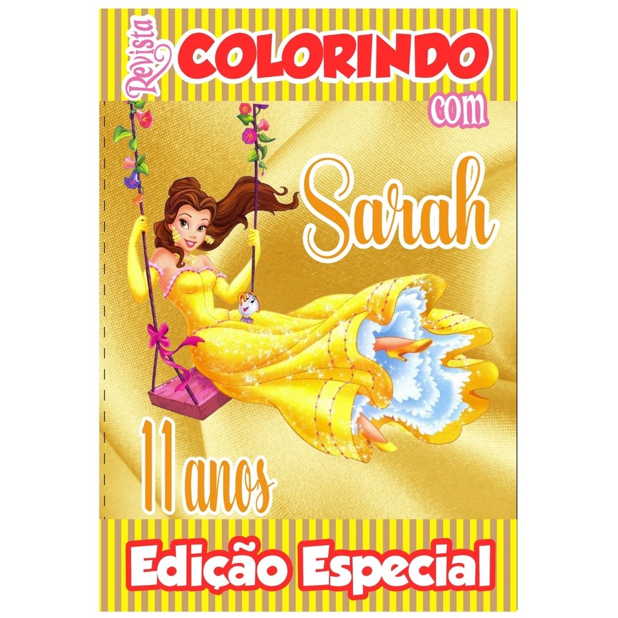 Livro De Colorir Personalizado / Revistinha de Colorir  - Tema A Bela e a Fera