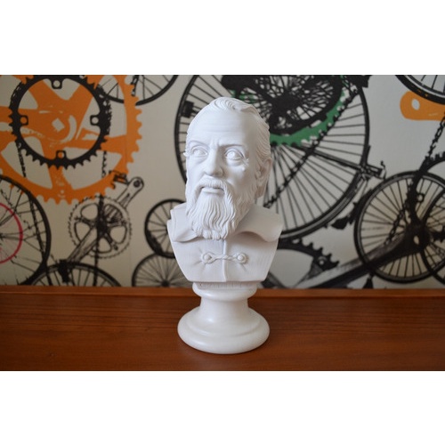 Escultura Busto Galileu Galilei Po Marmore 15cm Made Italy