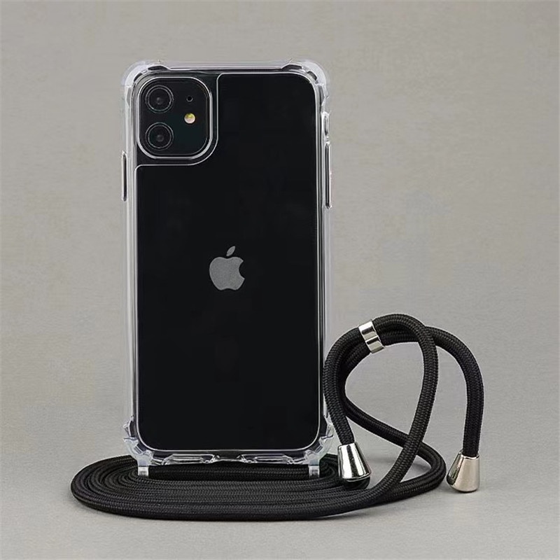 Tiracolo Colar Corda Cordão Transparente Capa Rígida Para iPhone 13 12 MiNi 11 Pro Max XS XR X 8 7 Plus SE 3 14 Macia em Oferta na Shopee