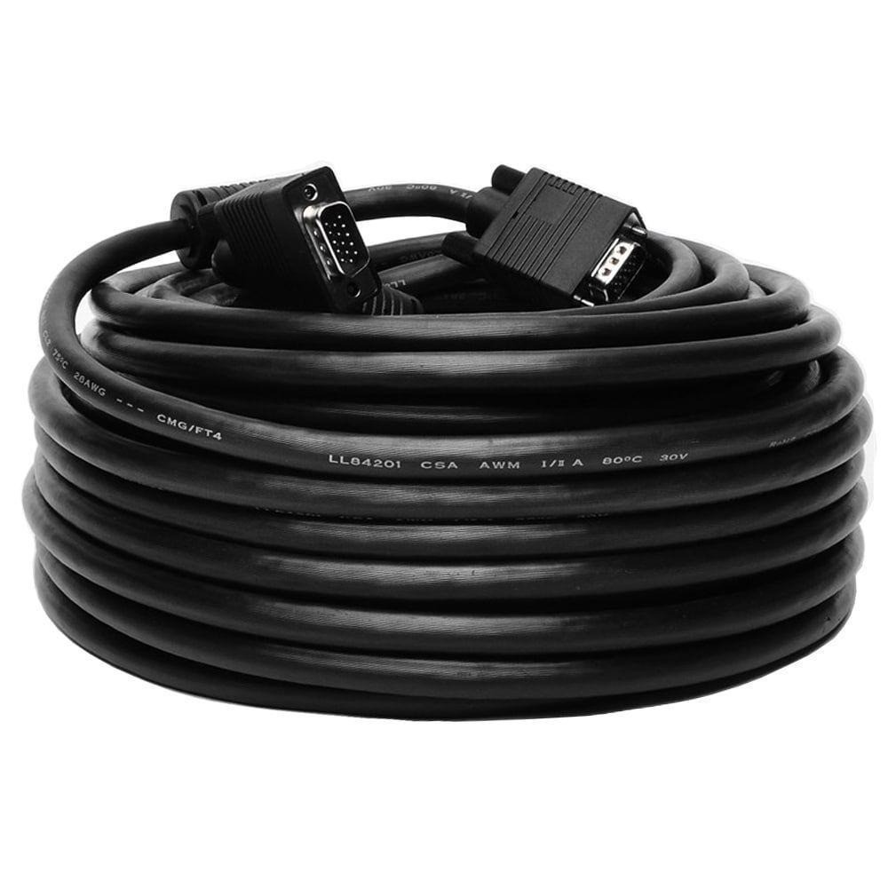 Cabo para Monitor VGA / SVGA / RGB com Filtro de Ferrite blindado injetado nas duas pontas. Terminação: HD15 macho x HD15 macho (DB15). Comprimento: 50 metros.