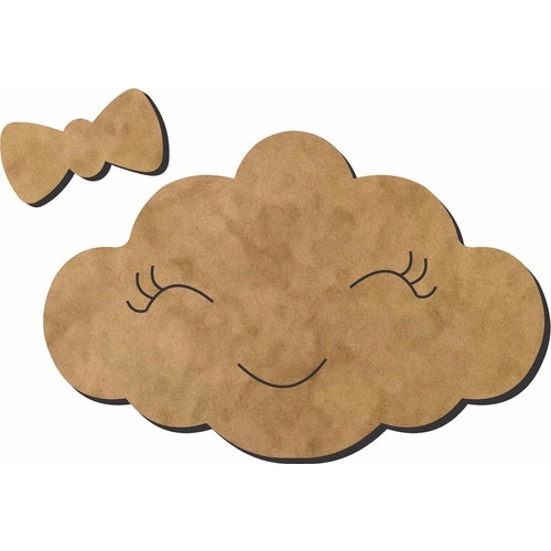 Kit 12 Peças Nuvem Rostinho Em Mdf Cru Kit Higiene Bebê