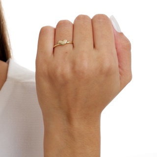 Anel Feminino Pand Coração Vazado Amoeto Banho Ouro18k