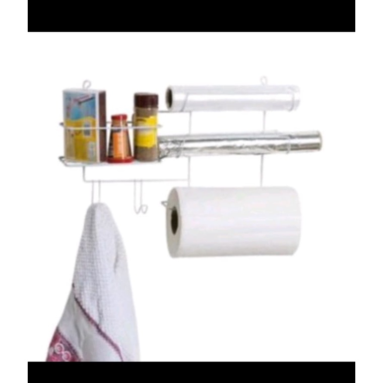Suporte 6 em 1 Porta Rolos Porta Condimentos e Panos de Prato em Oferta na Shopee