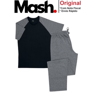 Pijama Mash De Inverno Frio Masculino Em Algodao Conjunto Blusa Manga Curta E Calca