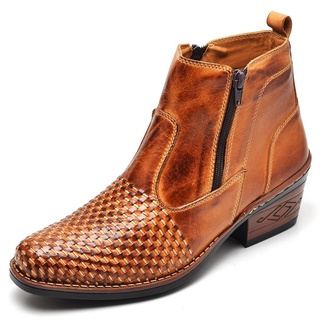 Bota Botina Country Trice Masculina Em Couro Legitimo