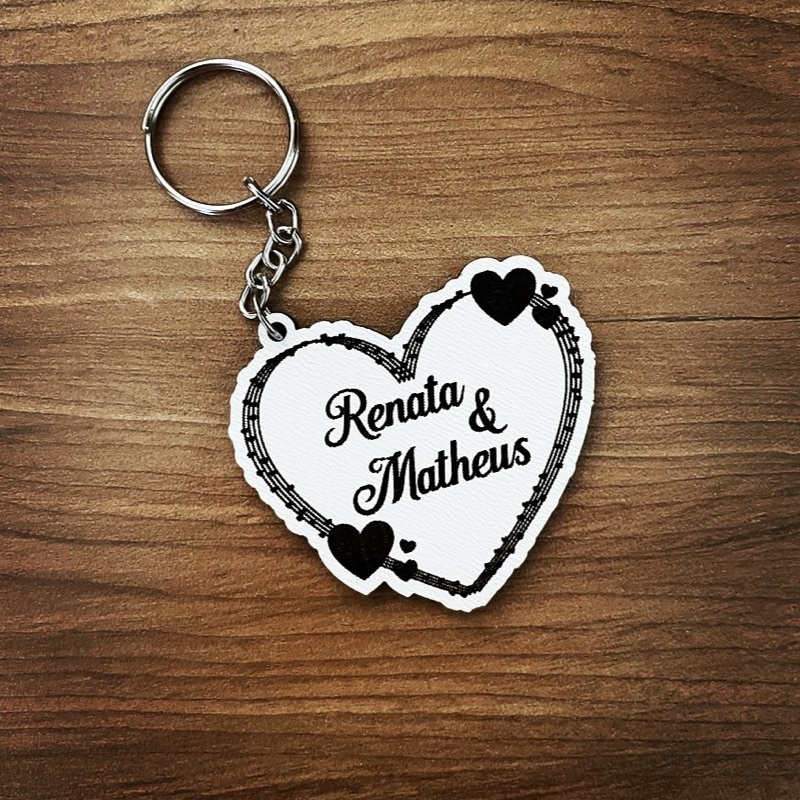 Kit de Chaveiros Coração Casamento Brinde Casamento Personalizado em MDF