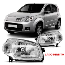 Farol Fiat Novo Uno Fiorino Way Vivace Attractive Cromada 2010 2011 2012 2013 2014 2015