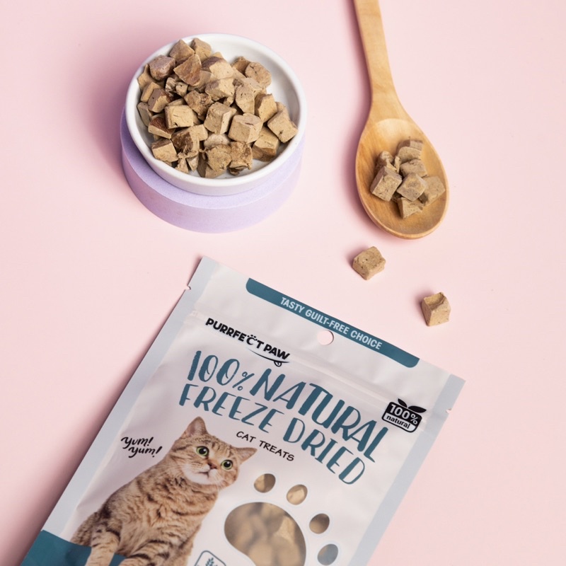 🐾 ขนมแมว ตับไก่ฟรีซดราย 100%(Purrfect Paw) ดีต่อสุขภาพ บำรุงขน ขนมแมวไม่เค็ม ขนมแมวฟรีซดราย Freeze dried แมว - ภาพที่ 5