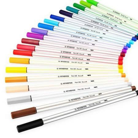 Caneta Stabilo Pen 68 Brush em Oferta na Shopee