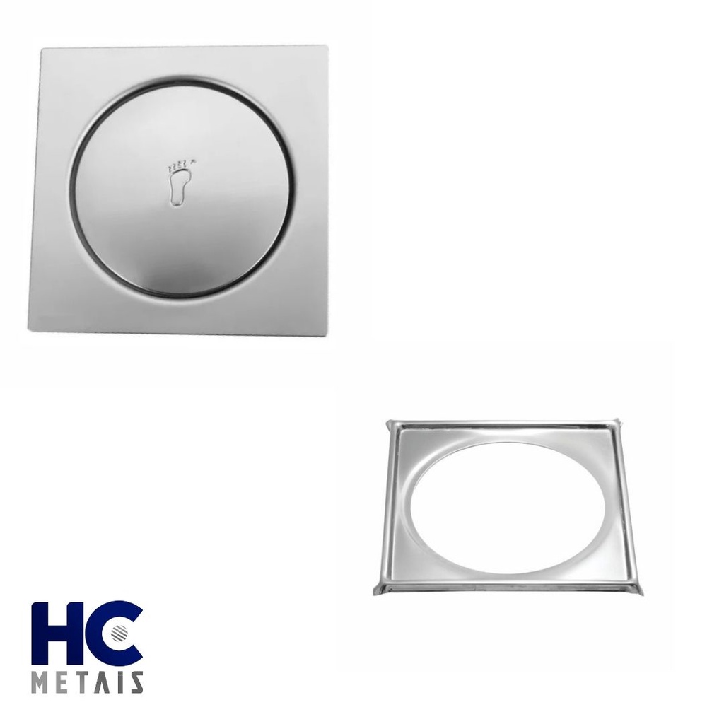 Ralo Click 10x10 cm + Suporte para Ralo Click Banheiro