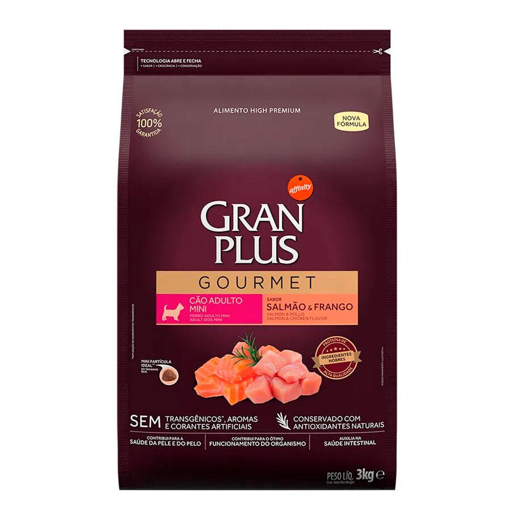 Ração Gran Plus Gourmet Cães Adultos Raças Mini Salmão e Frango - 3kg em Oferta na Shopee