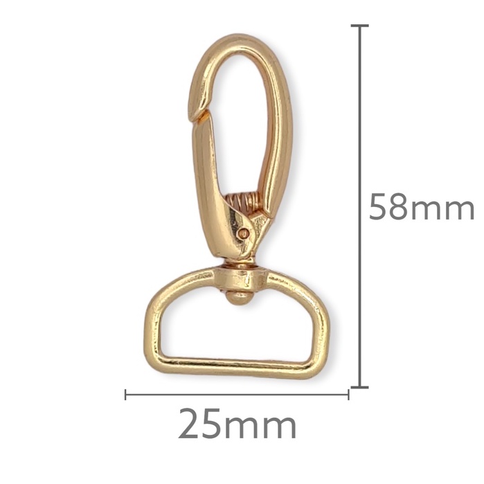 Mosquetão Premium Dourado 25mm (04 und) 2,5cm Mosquetão para Bolsa, Bolsas Maternidade, Banho Cataforético