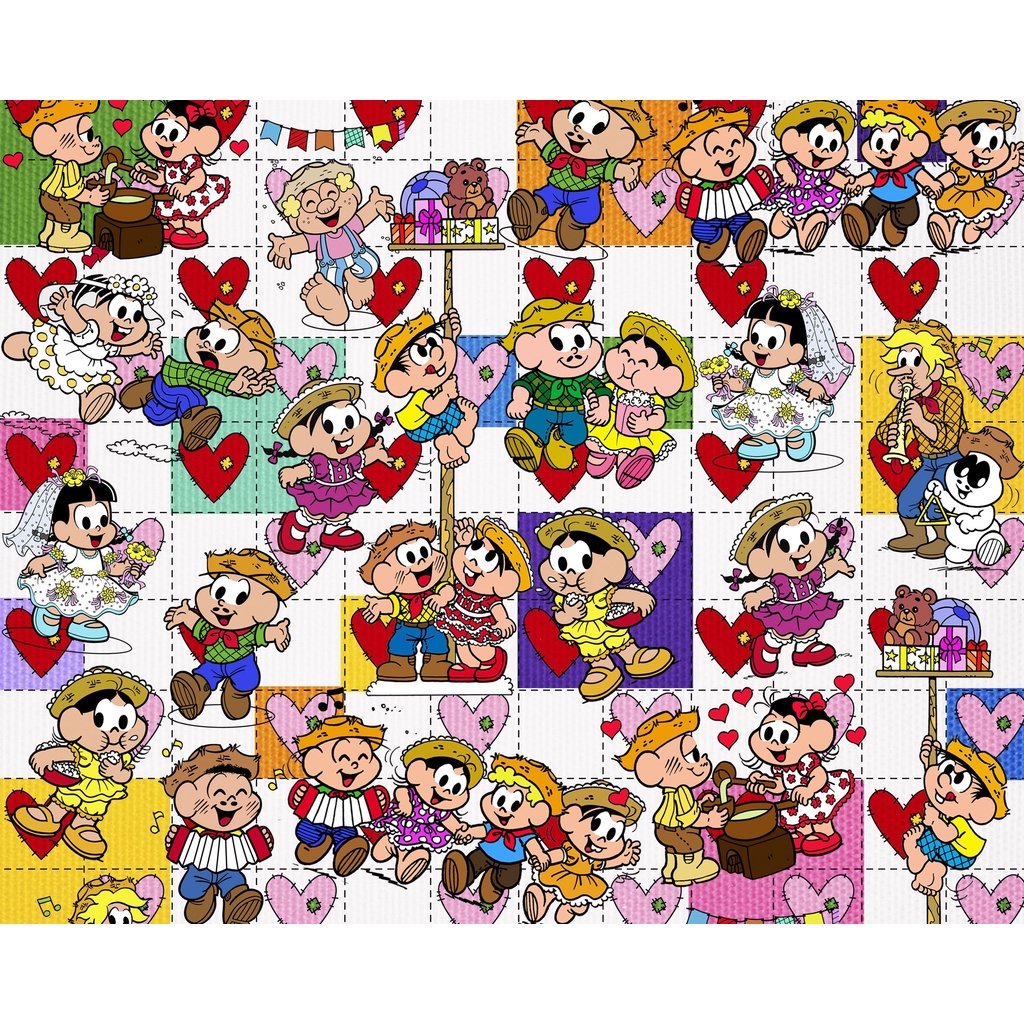 Tecido tricoline, microfibra ou gabardine - Turma Da Mônica Junina - 0.50CM em Oferta na Shopee