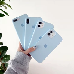 Céu Azul Para iPhone 18/17/16/15/13/14/12/11/Pro max/Ar/XS XR/7/8/Plus/SE/Mini/Capa De Telefone De silicone Líquido