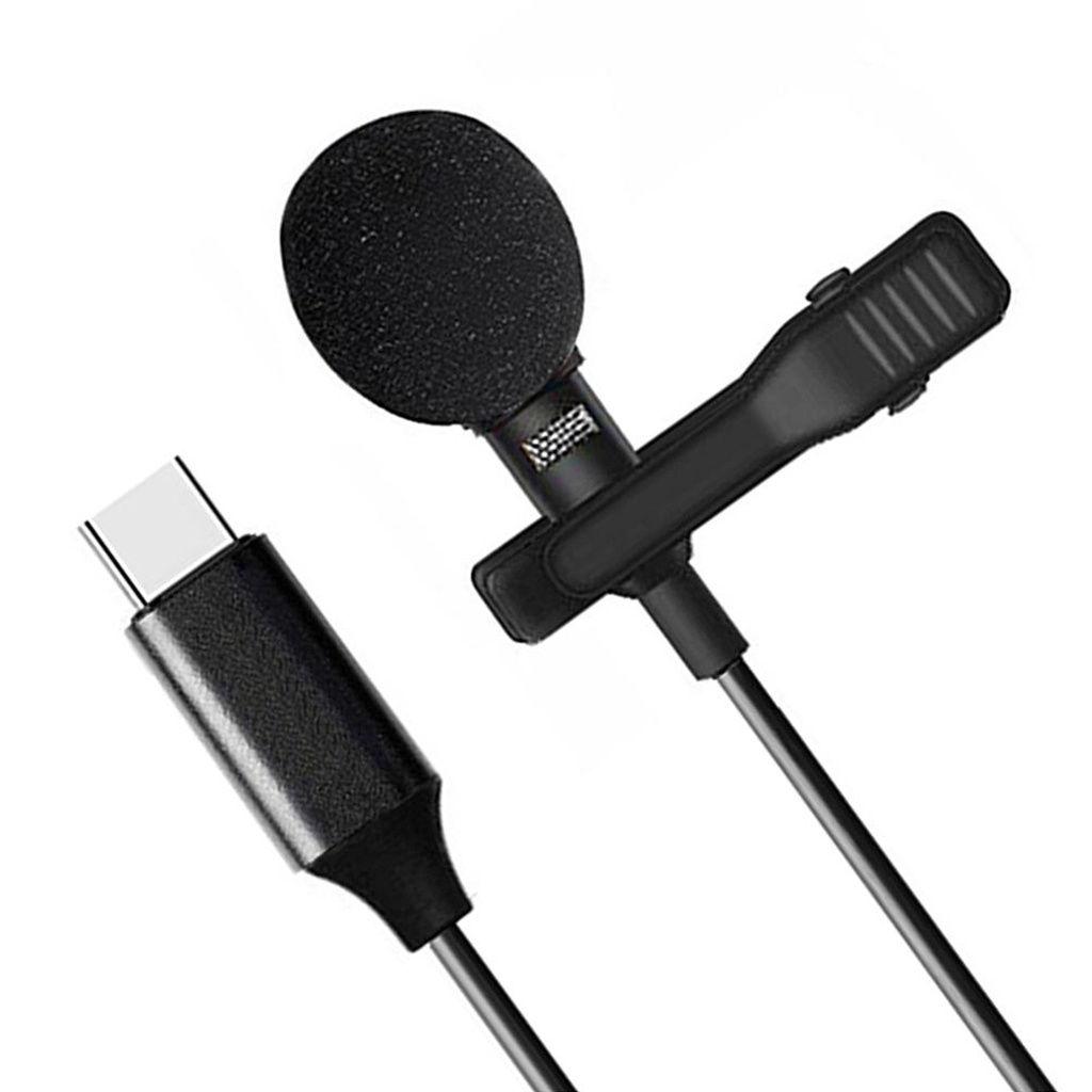 Microfone de Lapela USB Tipo C Smartphone Câmera Filmadora