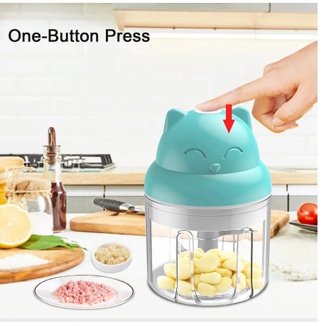 Mini liquidificador elétrico de frutas e legumes Portátil USB 250 ml Bivolt de Gatinho - ANJGG