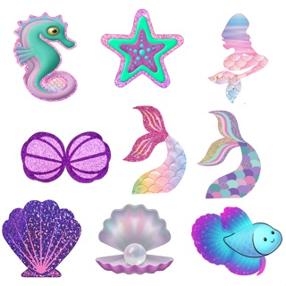 50 Apliques Sereia Mar Perola Toppers Recortes Tubete Enfeites Tags em Oferta na Shopee