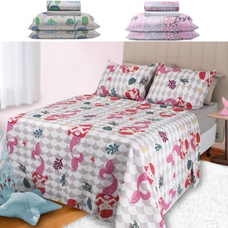 Jogo de Cama Casal Lençol Infantil 4 Peças Estampado BF Colchões