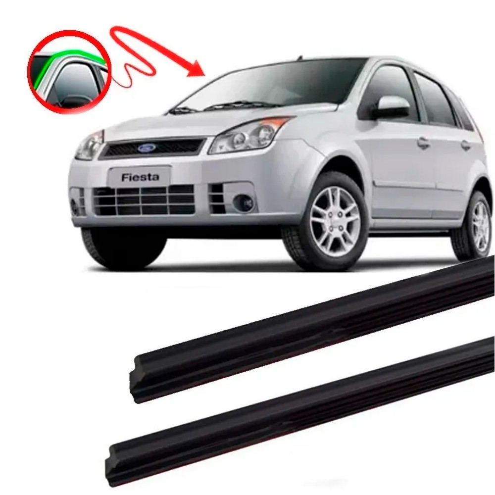 Kit Par de Friso De Teto modelo Fiesta Hatch E Sedan ano 2003 Até 2010 Com Fita Dupla Face