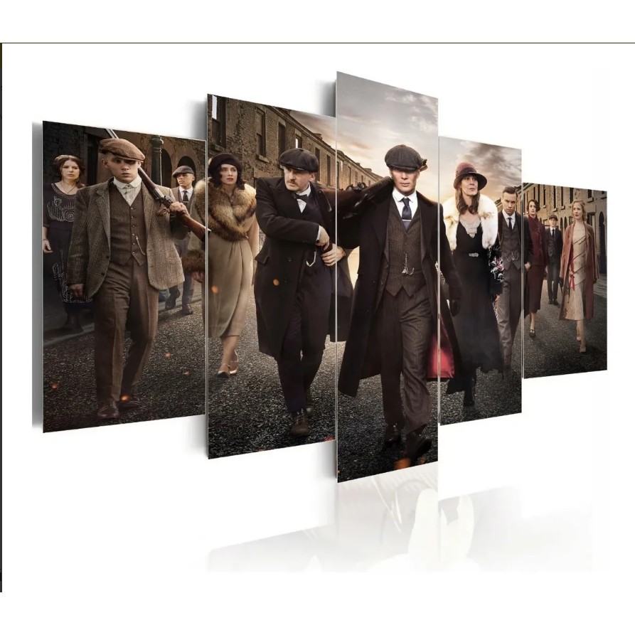 Quadro Peaky Blinders Sala Quarto decoração mosaico 5 peças em Oferta na Shopee