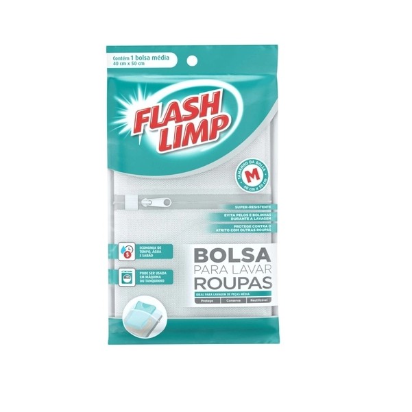 Bolsa Saco Para Lavar Roupas Peças Média 40x50cm Flash Limp