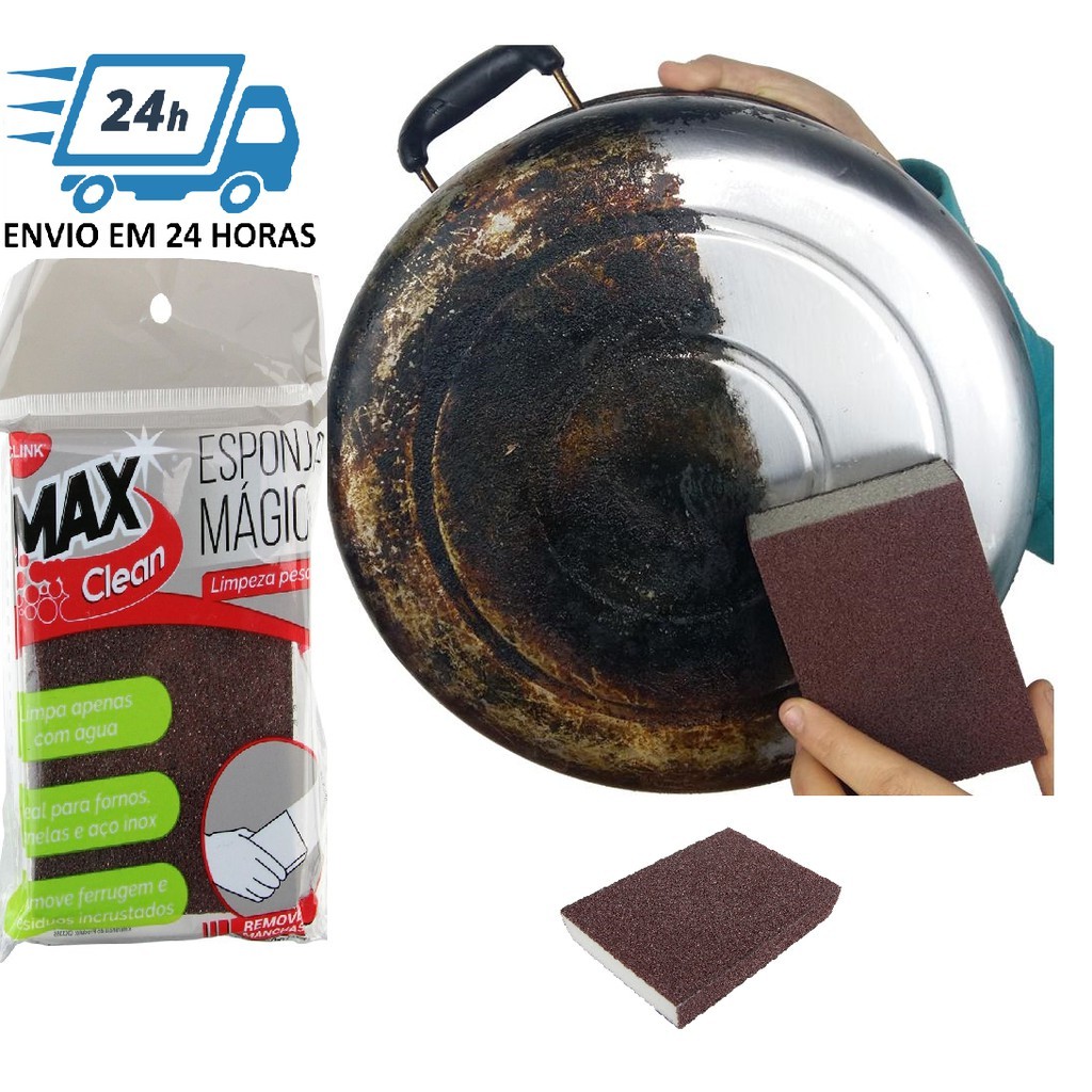 Esponja Mágica para Limpeza Pesada Max Clean Clink - Limpa apenas com Água