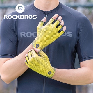 Luvas De Bicicleta ROCKBROS De Estrada MTB Harf Finger Antiderrapante Acessórios Ciclismo Respirável