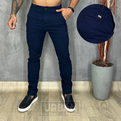 Calça Esporte Fino Masculina Jeans Social Modelo Slim Bolso Embutido Sport Fino