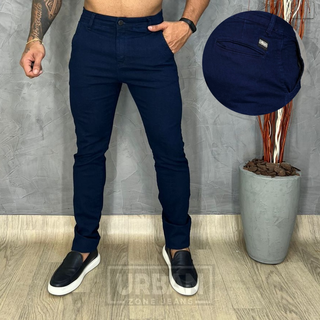Calça Esporte Fino Masculina Jeans Social Modelo Slim Bolso Embutido Sport Fino
