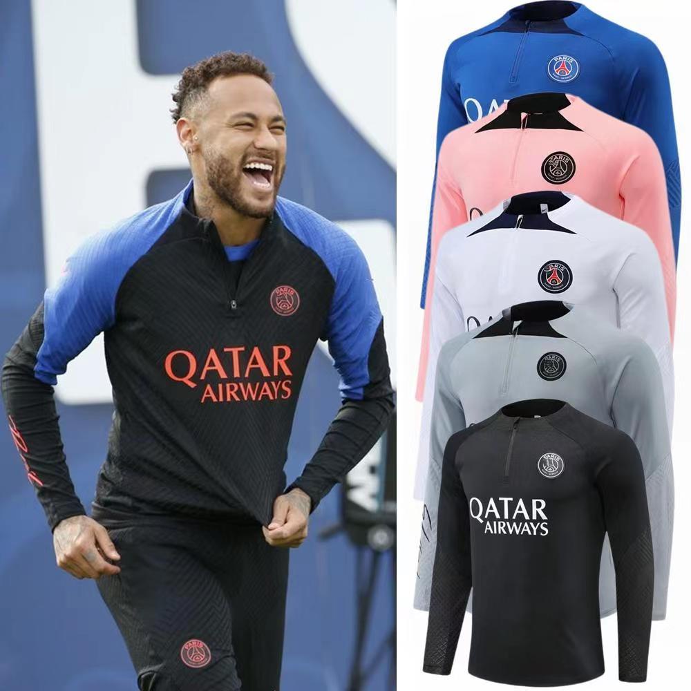 22/23 Novo Camisa De Futebol Paris Saint-Germain Branca Com Meia Zíper Manga  Longa Jaqueta De Treino Conjuntos PSG Uniforme De Time - Escorrega o Preço